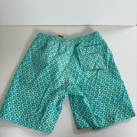 Psycho Bunny Boy Wave Blue White Honeycomb Graphic Print Swim Trunks 10/12 Logo - Picture 4 of 10